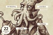 Squid Brush Pack for Procreate, a Brush Add-On by Frankentoon Store (Thumbnail 3 of 7)