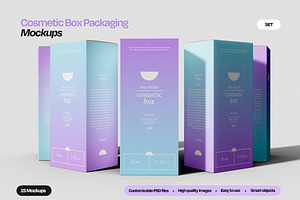 Cosmetic Box Packaging Mockup Set, a Packaging Mockup by Mego-studio