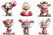 Whimsical Summer Baby Animals Clipar, an Illustration by Craft Nest (Thumbnail 5 of 12)
