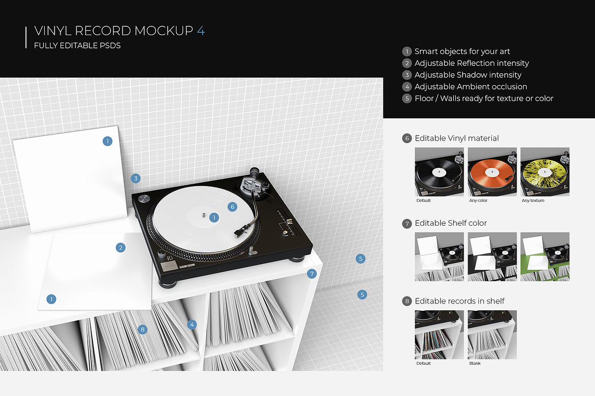 Vinyl Record Mockup 4, a Packaging Mockup by KIPET (Photo 14 of 15)