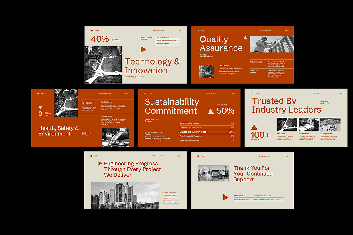 Construction Company Profile PPT, a Presentation Template by Neermana (Photo 2 of 4)