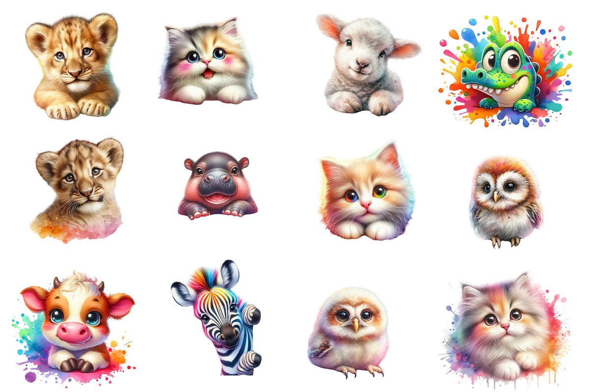 Funny Cute Animal Peeking clipart, an Illustration by Designworld (Photo 3 of 3)