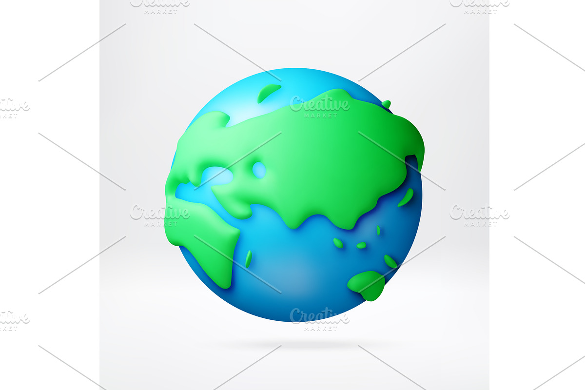 Blue planet earth 3d icon., an Illustration by Abscent