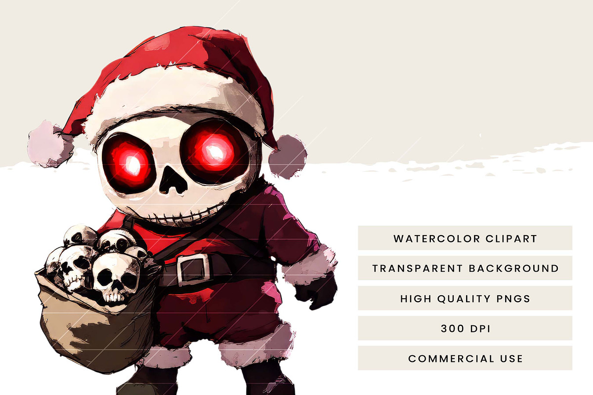 Quirky Spooky Santa Claus Clipart, an Object Illustration by Design Scotch (Photo 6 of 7)