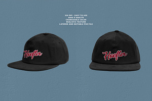 Realistic Snapback Hat Mockup