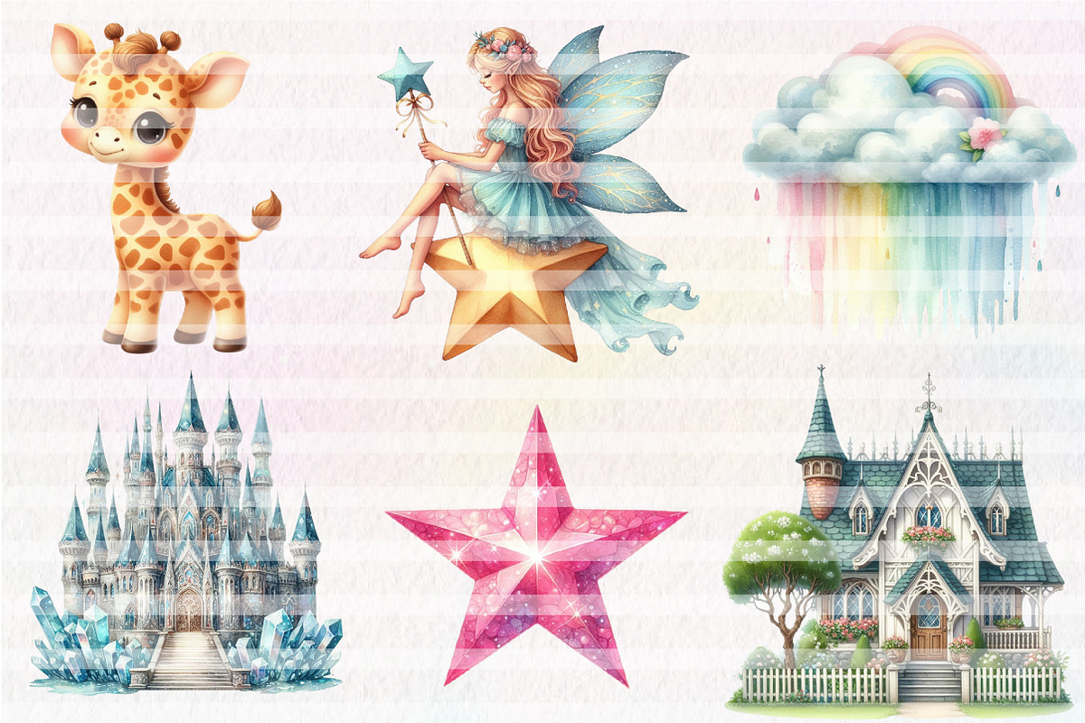 Cute Magical Unicorn Clipart, an Illustration by CreationArt (Photo 5 of 5)