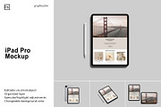 iPad Pro Mockup, an iPad Mockup by Graphiculon (Thumbnail 1 of 11)