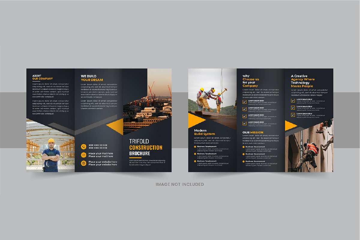 Construction trifold brochure design, a Brochure Template by Pavel_design