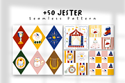 + 50 Jester Seamless Pattern, a Pattern Graphic by The Journey Atelier (Thumbnail 1 of 17)