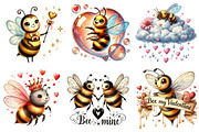 Cute Bee Mine Valentine's Day Clipar, an Illustration by Sublimation Artist (Thumbnail 2 of 6)