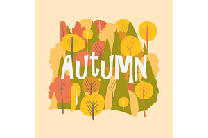 Vector Autumn Forest. Fall