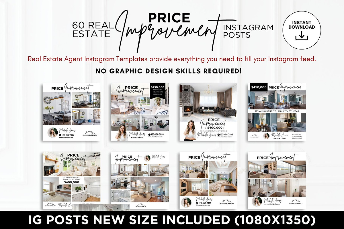 Price Improvement Instagram Posts, a Social Media Template by CreativeVinesStore (Photo 4 of 6)