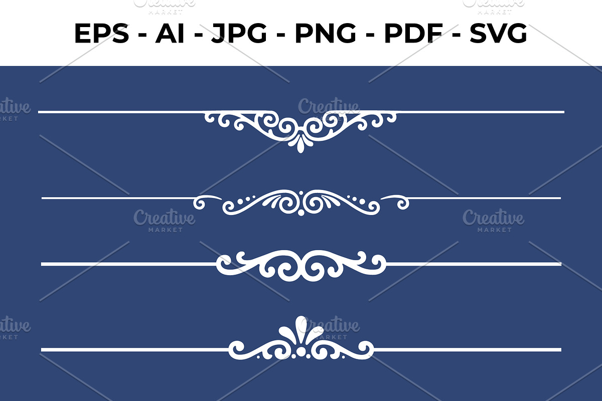 Vintage Calligraphic Dividers Set, a Decorative Illustration by nandinigraphics (Photo 1 of 3)