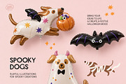 Spooky Dogs Halloween Illustrations, a Seasonal Illustration by happpydesign (Thumbnail 2 of 9)