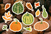 Hello PUMPKIN gouache whimsical set, a Seasonal Illustration by alenaganzhela (Thumbnail 7 of 10)