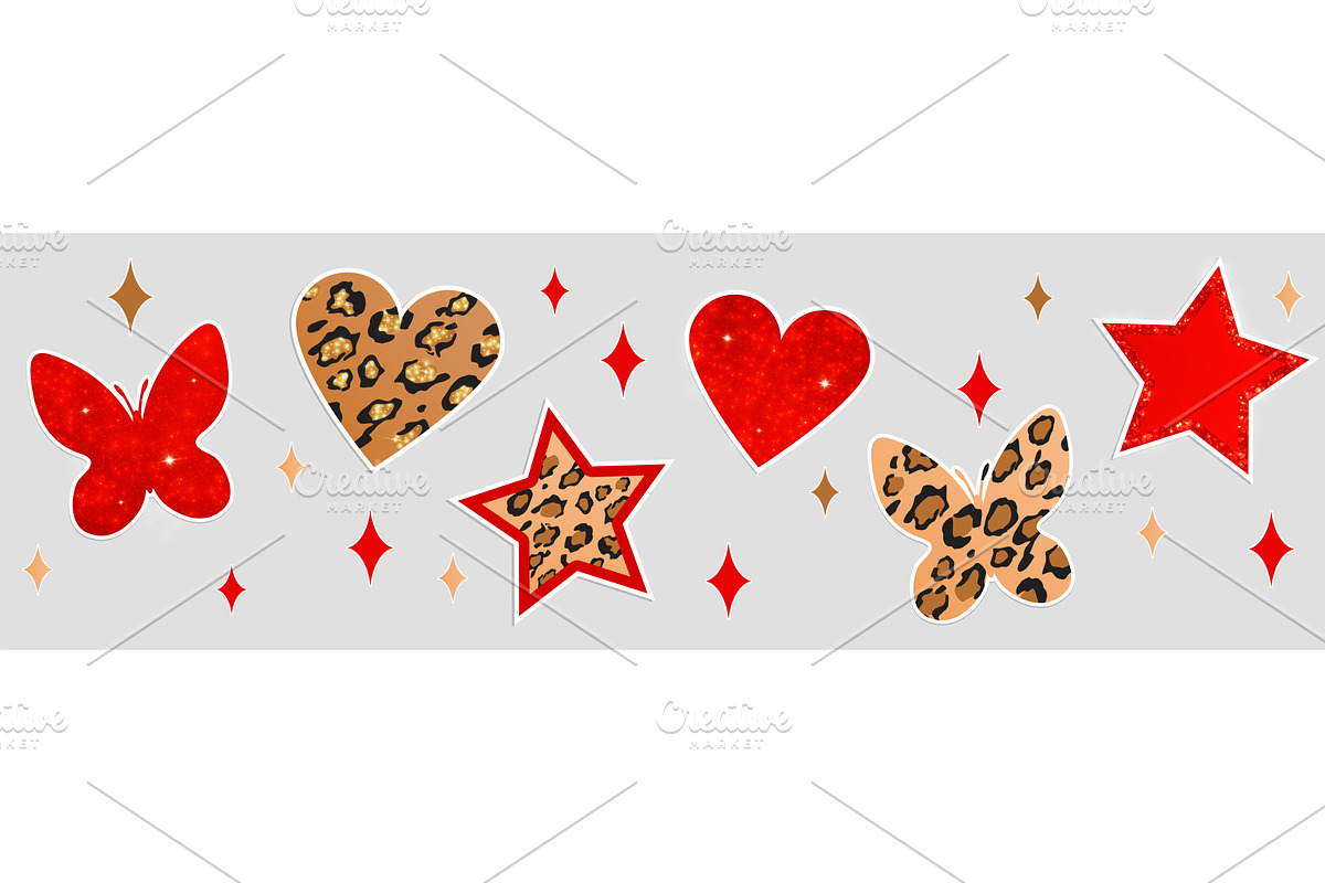 Y2k glitter sticker collection, an Object Illustration by art PVP - market