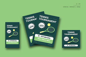 Tennis Tournament Flyer Set, a Flyer Template by Siska Arista