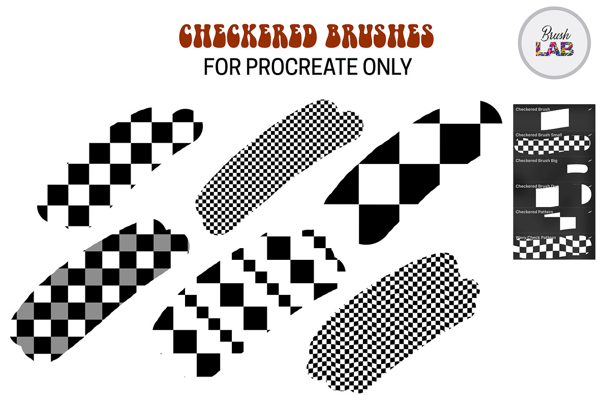 Checkered Procreate Brushes & Stamps, a Brush Add-On by Brush Lab (Photo 3 of 8)