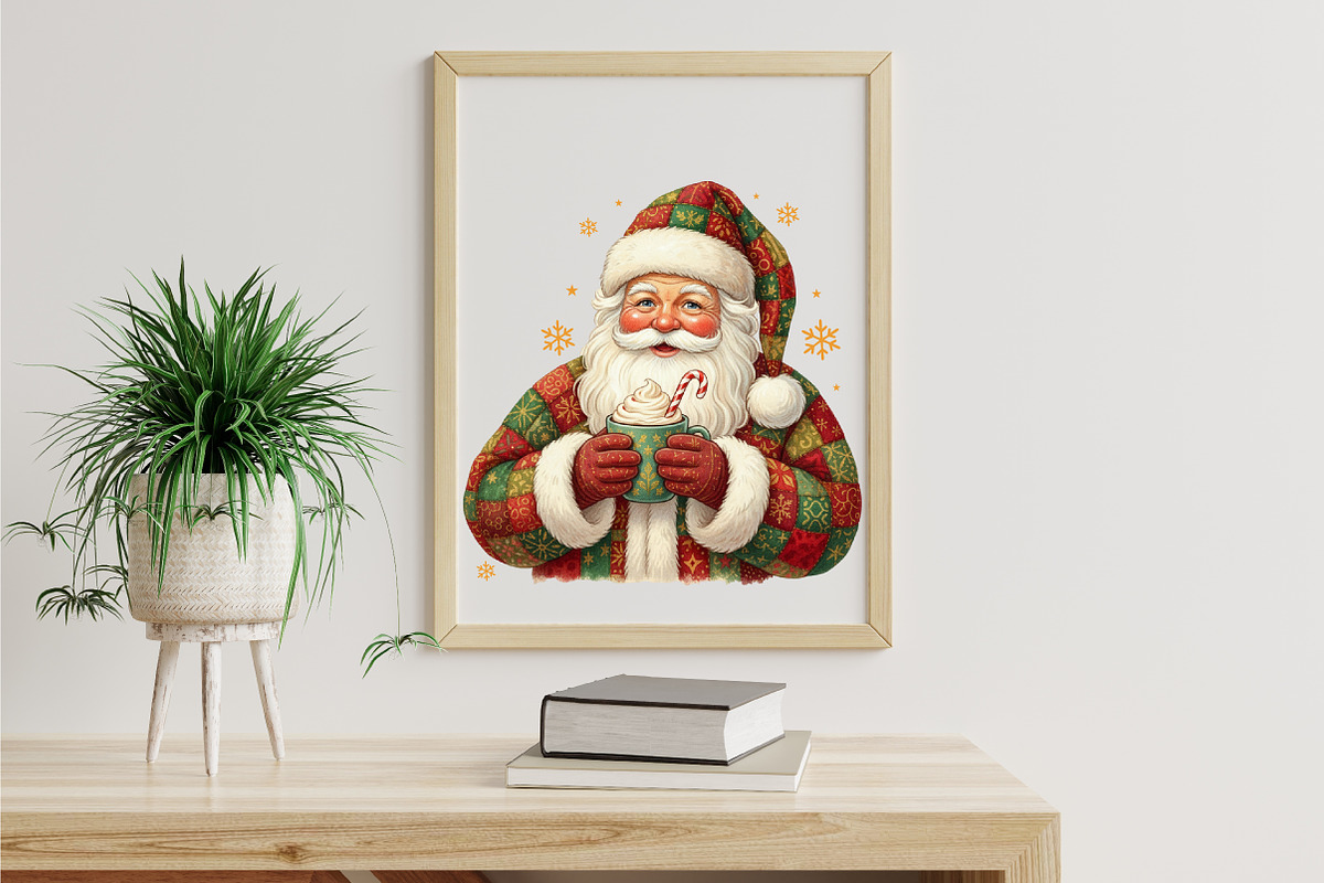 Vintage Santa Claus Wall Art PNG, an Illustration by Libby Wishes (Photo 5 of 6)