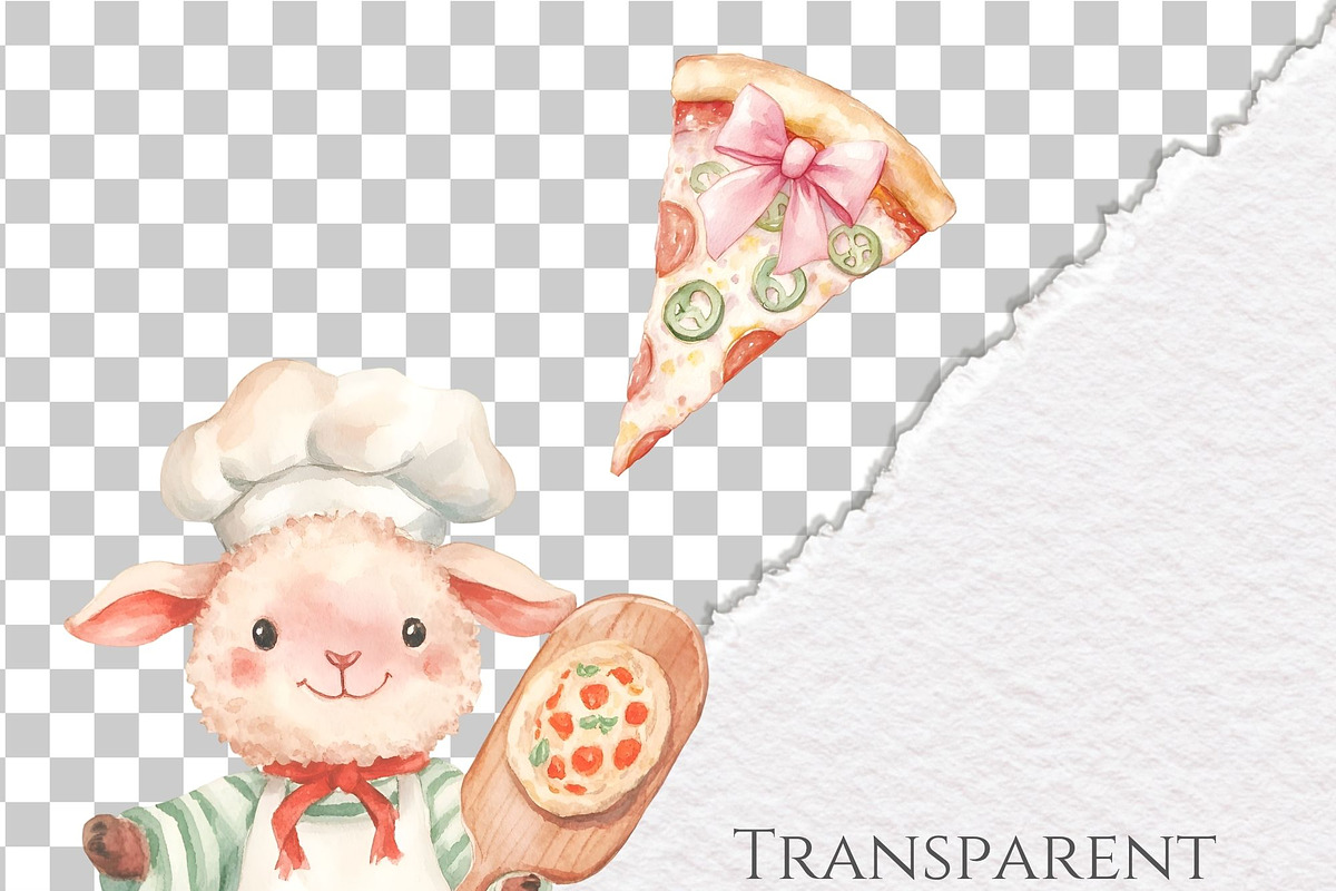 Pizza Shower Cute Pizzeria Animals, a Food Illustration by Invite to Clipart (Photo 7 of 8)