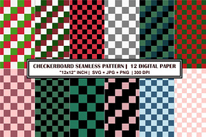 Checkerboard Seamless Pattern Bundle, a Pattern Graphic by Gfx Expert Team