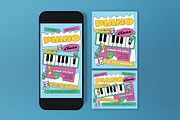 Blue White Piano Class Flyer Set, a Flyer Template by graphicook (Thumbnail 3 of 3)