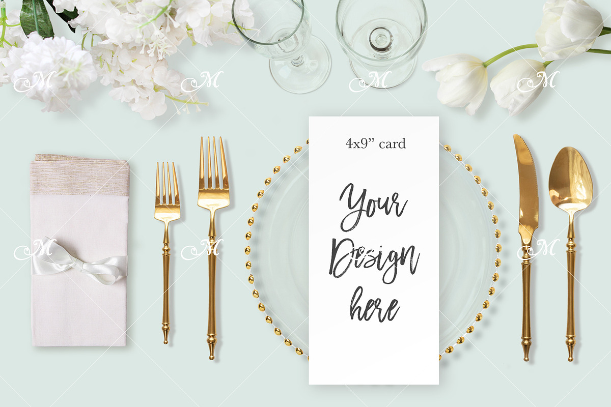 Wedding table w Charger Mockup PSD, a Product Mockup by Maddy's Art & Mockups (Photo 3 of 6)