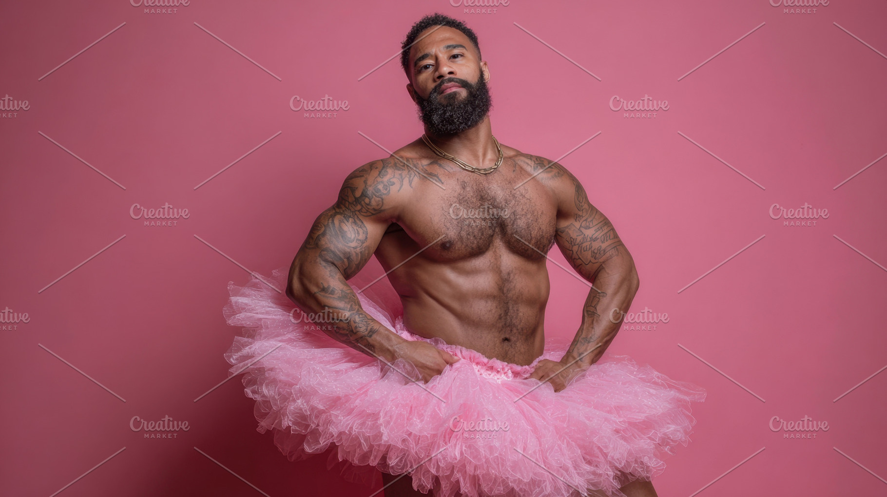 Man in pink tutu poses for camera, a Photo by Beautiful things