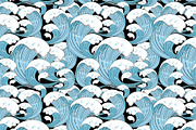 Beautiful pattern set of sea waves, a Pattern Graphic by Tanor (Thumbnail 4 of 8)