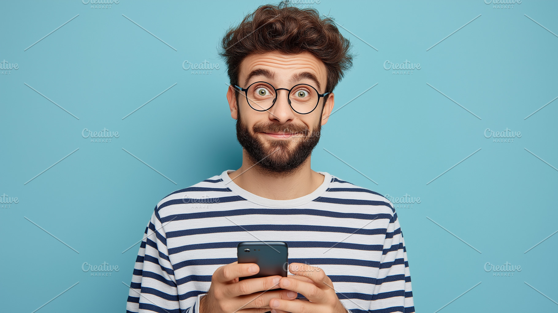 Cheerful young man with glasses and, a Person Photo by MistyDay