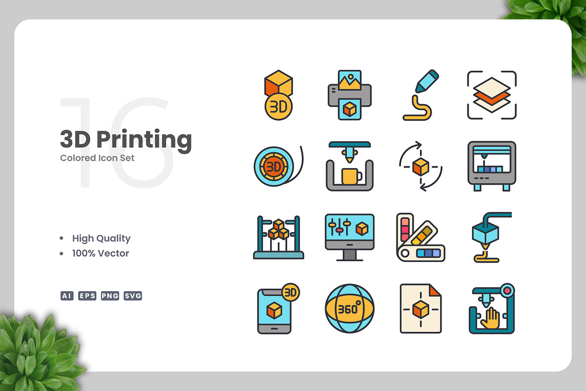 3D Printing Colored Icons, an Icon by Upnowgraphic