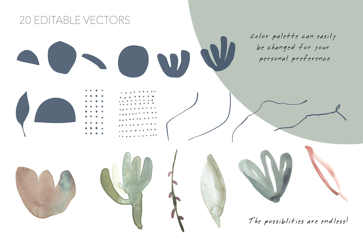 Modern Floral Watercolor Collection, a Pattern Graphic by The Collective Studio (Photo 7 of 8)
