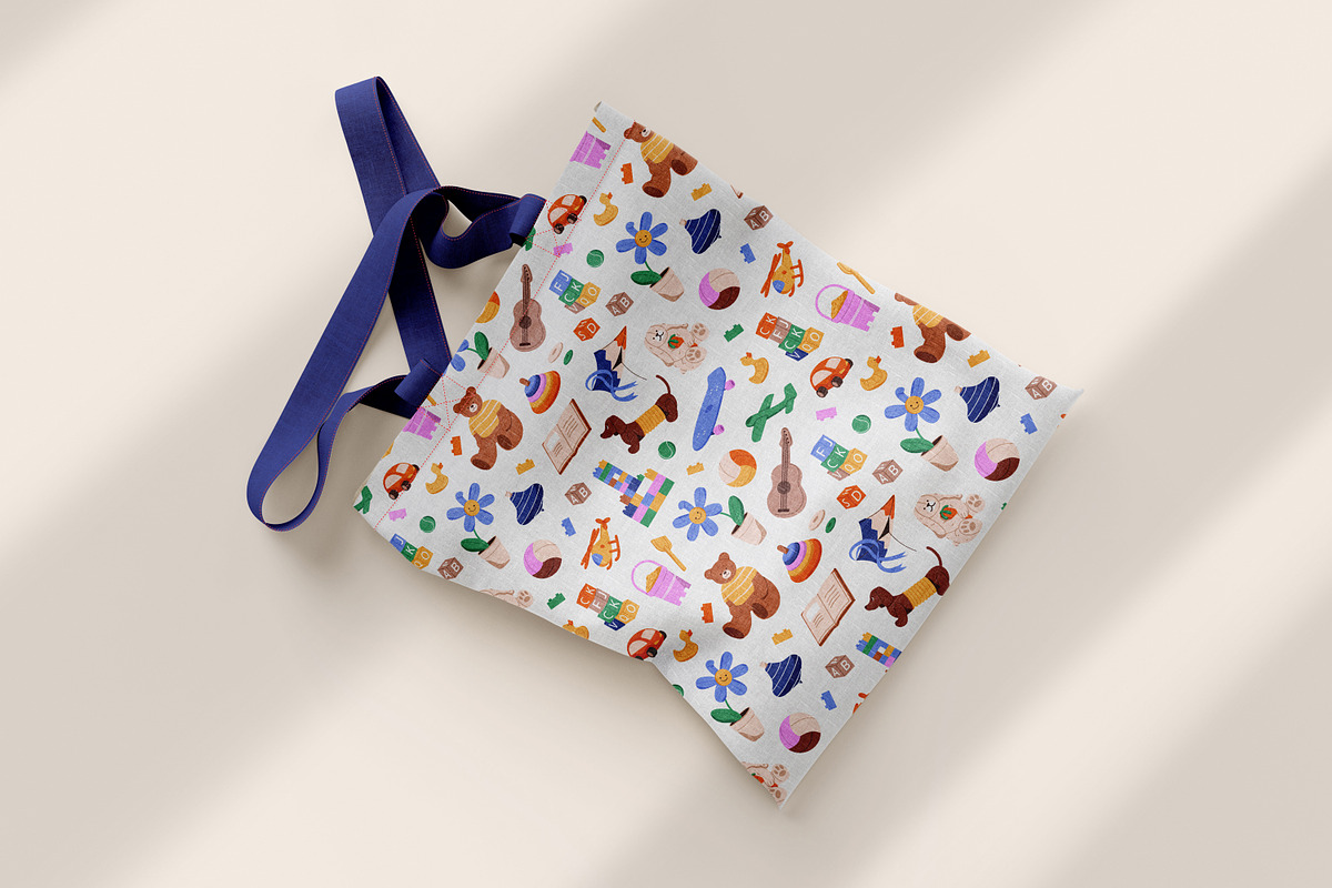 Cute kids toys set + backgrounds, an Object Illustration by PaperTrident (Photo 10 of 12)