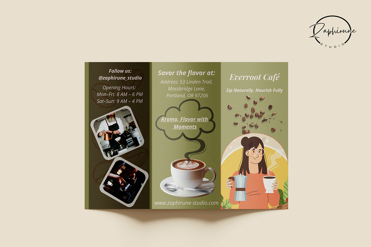Café Branding Pack, a Brochure Template by Zaphirune_Studio (Photo 2 of 6)