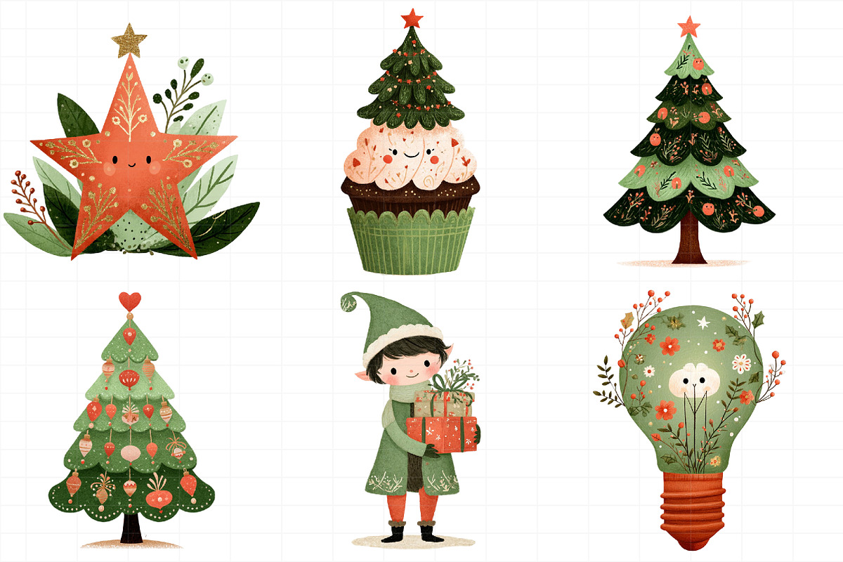 Christmas Clipart Bundle, an Illustration by Daily.Designs (Photo 3 of 5)