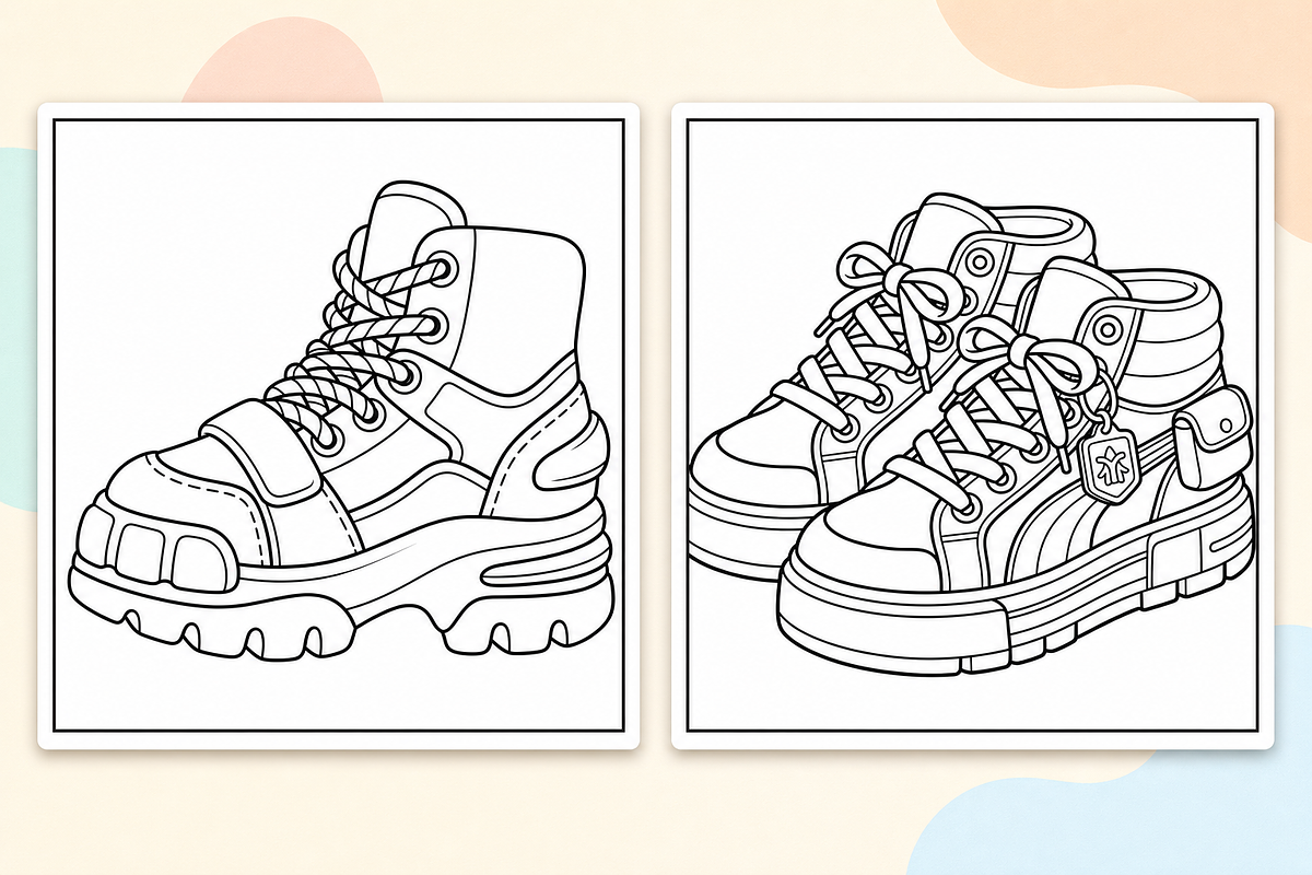 Sneakers Coloring Pages #1, a Sport Illustration by Inkivelle Studio (Photo 2 of 3)