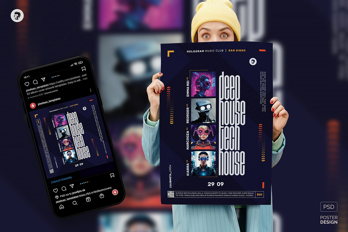 Progressive Club Party Flyer/Poster, a Flyer Template by pixelsao (Photo 1 of 2)