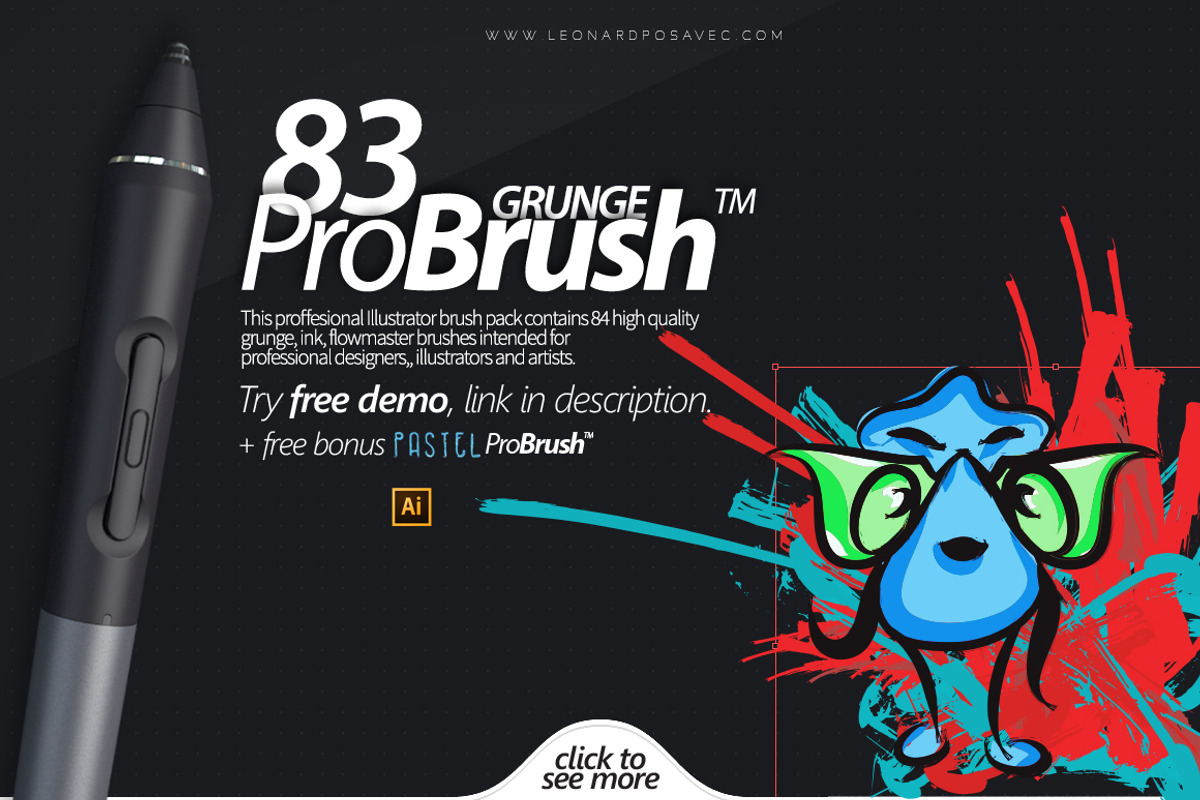 1730+ Illustrator Brushes BUNDLE, a Brush Add-On by Leonard Posavec (Photo 16 of 18)
