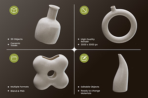 Ceramic Vases 3D Icons