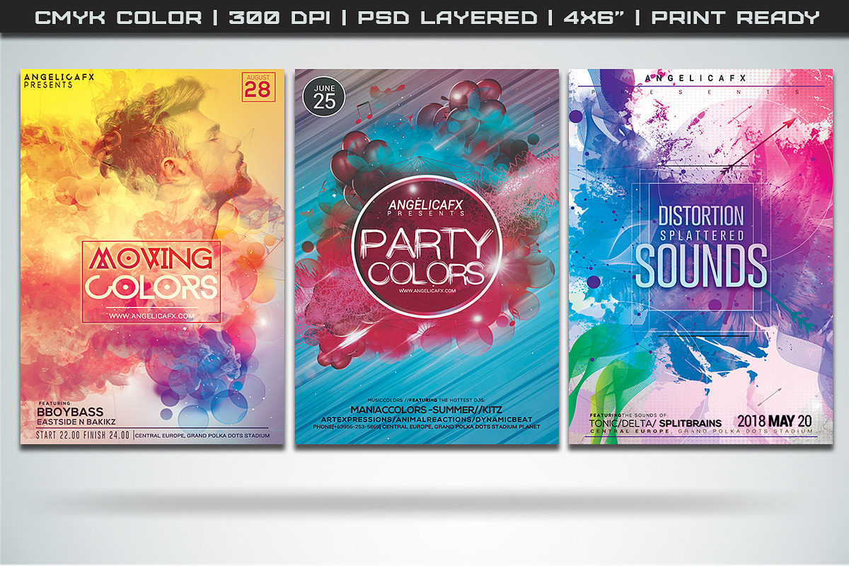 Colorful Flyers Bundle 5, a Flyer Template by angelicafx
