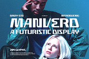 Manverd – Futuristic Display Font, a Sans Serif Font by Drizy (Thumbnail 1 of 10)