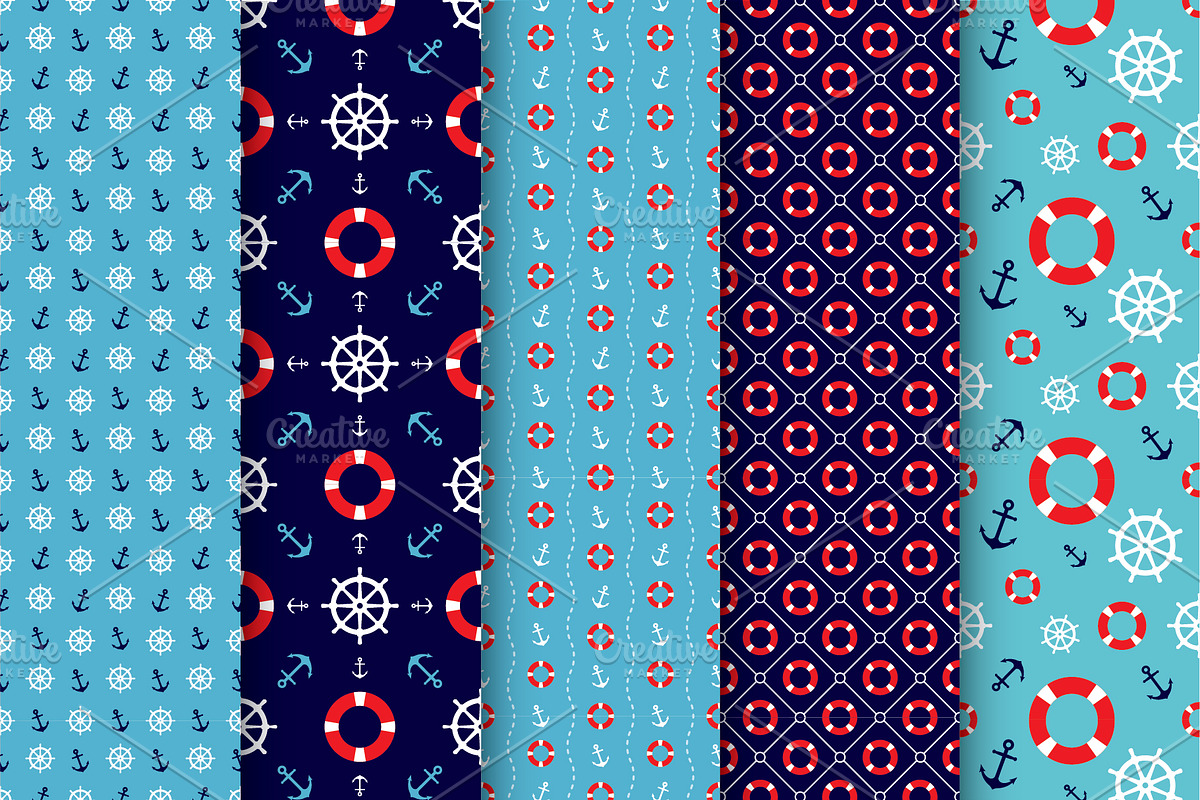Seamless Nautical Pattern, a Pattern Graphic by The Odd Seed (Photo 6 of 9)