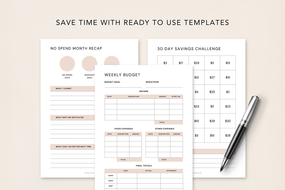 Budget Planner Bundle for Canva, a Templates & Theme by DeeBeeDesign (Photo 4 of 11)