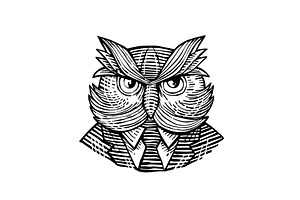 Hip Wise Owl Suit Woodcut