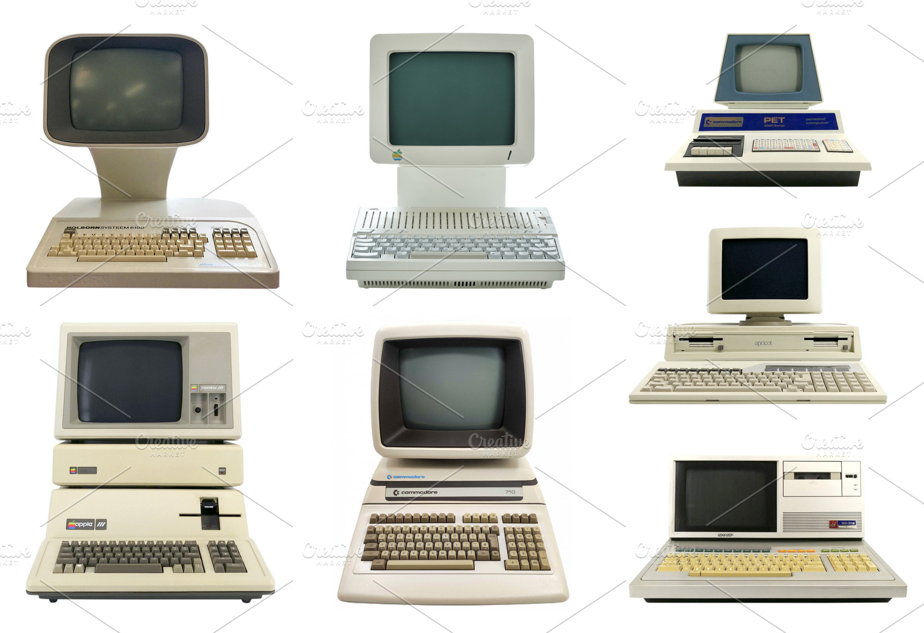 Set of vintage desktop computers, a Technology Photo by BOOCYS