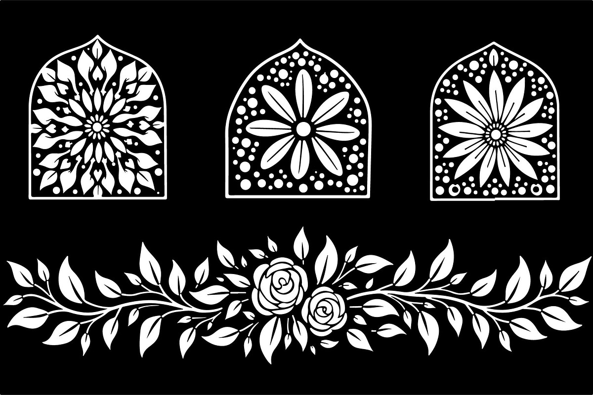 Elegant Floral Border Panels, an Object Graphic by abu67222 (Photo 5 of 13)