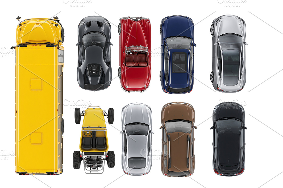 50 Cars Top View Architecture Bundle, a Transportation Illustration by Nurlan's shop (Photo 11 of 15)