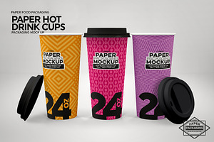 Paper Hot Drink Cups Mockup