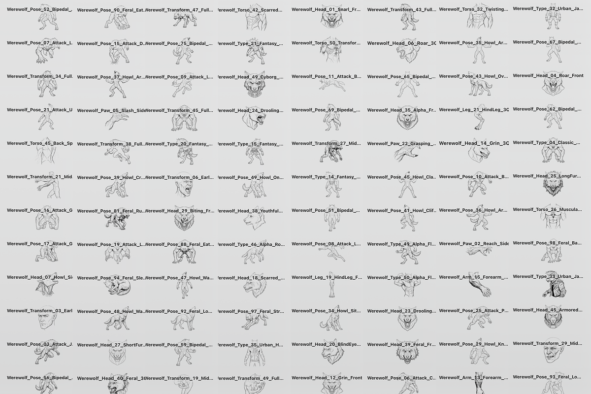 Werewolf Maker Procreate Stamps, a Brush Add-On by Selentaori Studio (Photo 3 of 12)