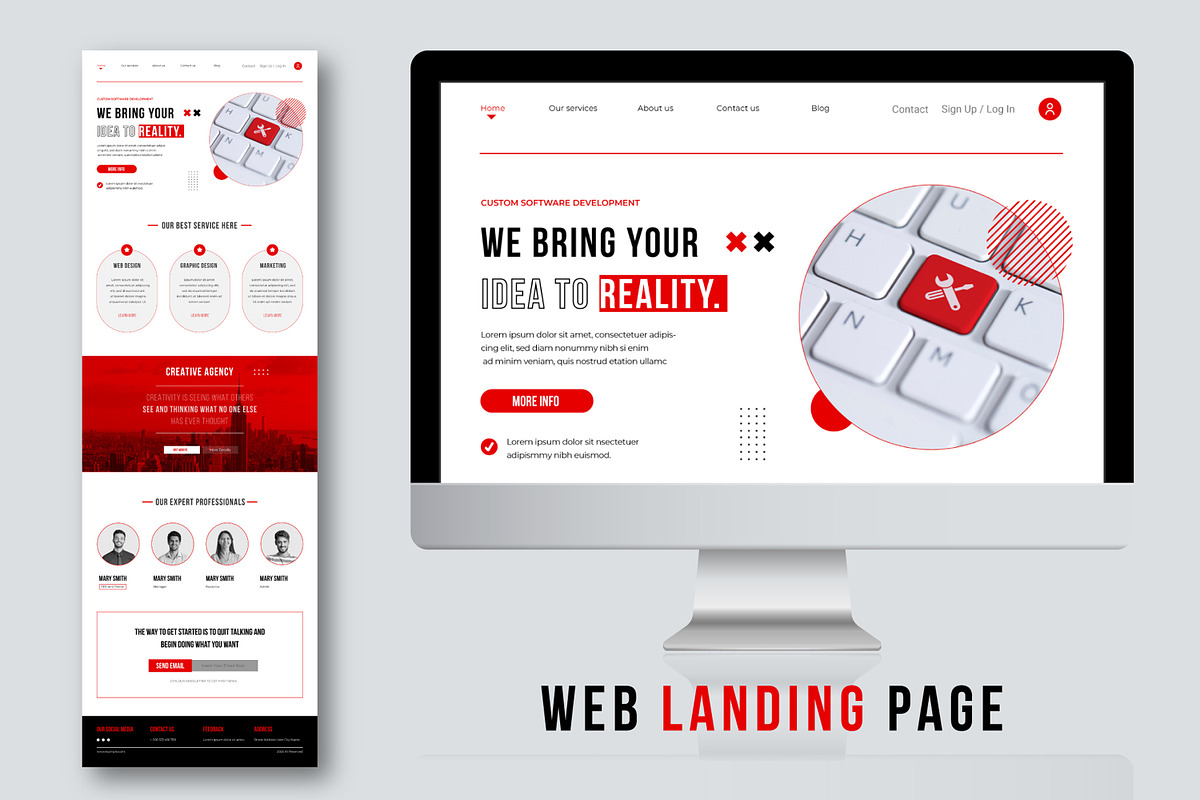Website Landing Page Design Layout, a Landing Page Template by MightyDesign (Photo 1 of 8)